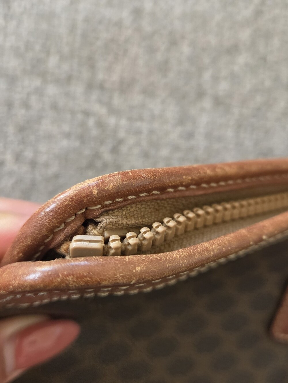 Celine Vintage  Dark Brown Macadam Canvas Travel Pouch - Picture 4 of 10